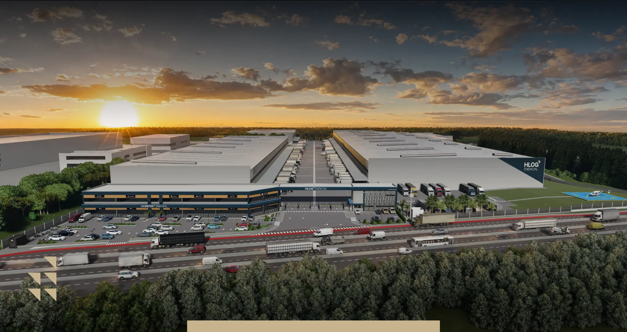 Vista aérea oficial do HLOG INDAIAL às margens da BR-470