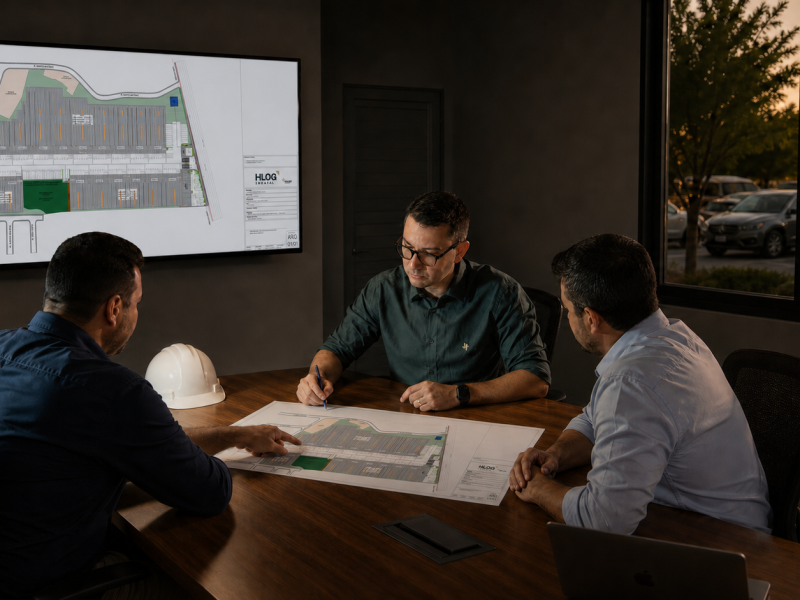 Equipe Holser analisando um projeto logístico